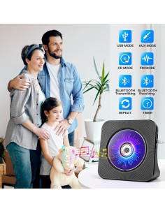 Reproductor de CD ROADOM KC-806 Bluetooth Hi-Fi Negro 2