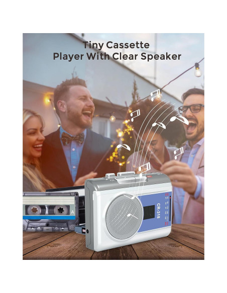 Reproductor de Cinta Cassette Portátil Dingmi 318 AM/FM Compacto