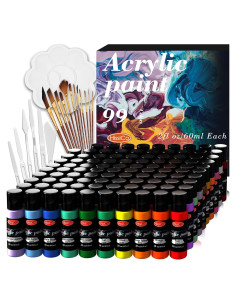 Set de Pintura Acrílica HissiCo 118PCS 99 Colores 60ml