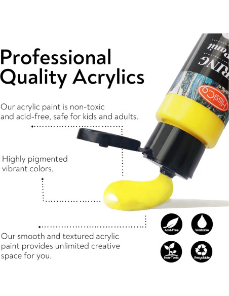 Set de Pintura Acrílica HissiCo 118PCS 99 Colores 60ml