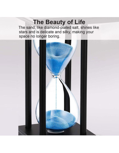 Reloj de Arena SuLiao 60 Min de Madera Negra y Arena Púrpura