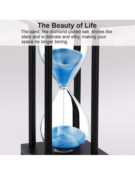 Reloj de Arena SuLiao 60 Min de Madera Negra y Arena Púrpura