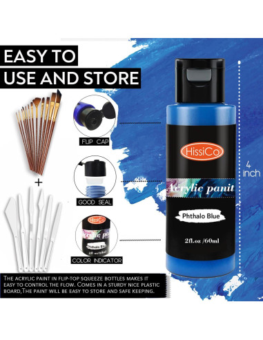 Set de Pintura Acrílica HissiCo 118PCS 99 Colores 60ml