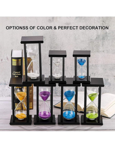 Reloj de Arena SuLiao 60 Min de Madera Negra y Arena Púrpura