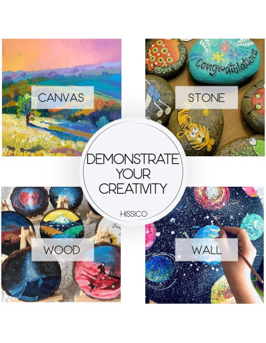 Set de Pintura Acrílica HissiCo 118PCS 99 Colores 60ml