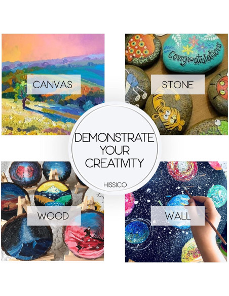 Set de Pintura Acrílica HissiCo 118PCS 99 Colores 60ml