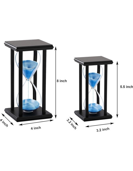 Reloj de Arena SuLiao 60 Min de Madera Negra y Arena Púrpura