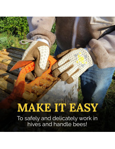 Guantes de Apicultura Apis Tactical Medianos Piel de Cabra 2