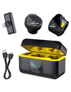 Micrófono Lavalier Inalámbrico WAVLINK 2TX+1RX para iPhone