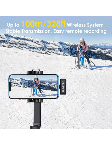 Micrófono Lavalier Inalámbrico WAVLINK 2TX+1RX para iPhone