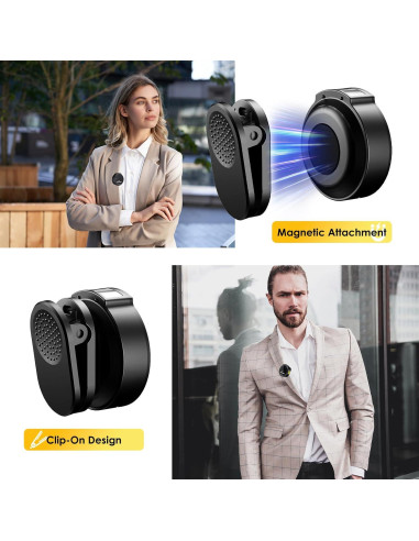 Micrófono Lavalier Inalámbrico WAVLINK 2TX+1RX para iPhone