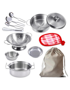 Juego de Cocina para Niños Rupnoflbui 11 Piezas Acero Inoxidable