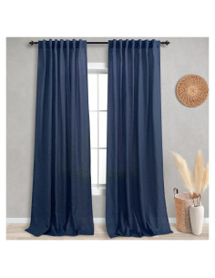 Cortinas KOUFALL Azul Marino 2 Paneles 52x244 cm Sheer
