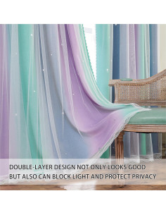 Cortina Arcoíris XiDi Morado Verde 182 cm x 86 cm 1 Panel 2