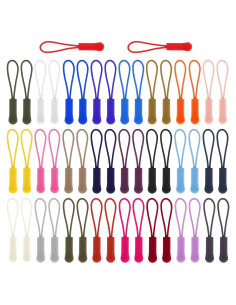50 Piezas Reemplazo Tiradores de Cremallera Multicolor Bremorou