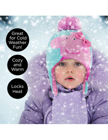 Gorro de invierno Peppa Pig + Guantes para bebés 2-4 años