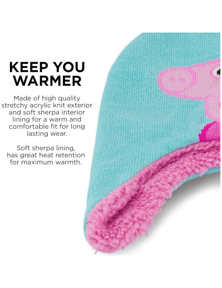 Gorro de invierno Peppa Pig + Guantes para bebés 2-4 años