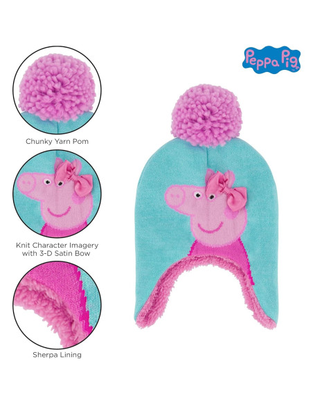 Gorro de invierno Peppa Pig + Guantes para bebés 2-4 años