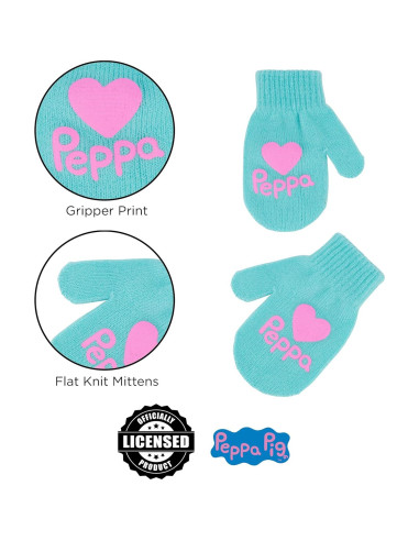 Gorro de invierno Peppa Pig + Guantes para bebés 2-4 años