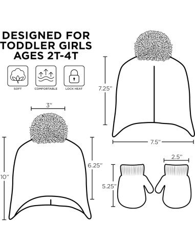 Gorro de invierno Peppa Pig + Guantes para bebés 2-4 años