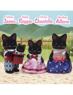 Familia de Gatos Medianoche Calico Critters con 4 Figuras 2