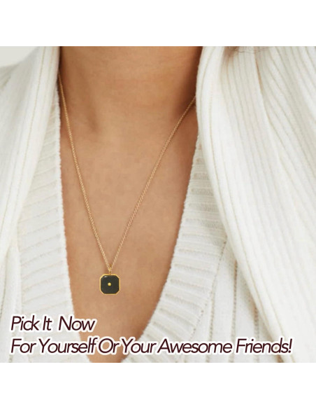 Collar de Semilla de Mostaza WEAR NATURE, Acero Inoxidable Baño Oro 18k, Ajustable