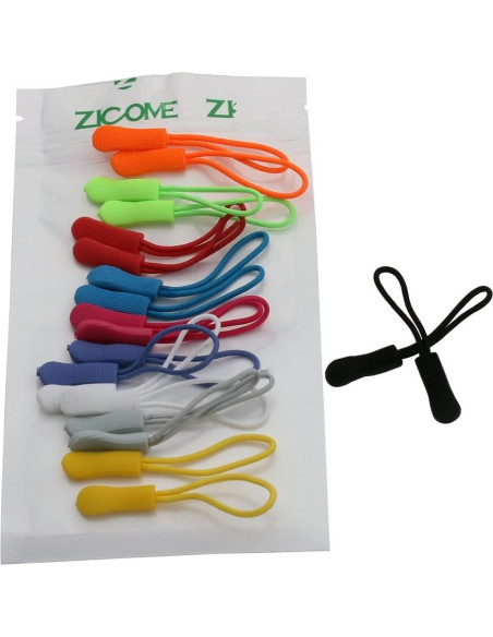 Tiradores de Cremallera Z ZICOME Set de 20 Coloridos 6.35 cm