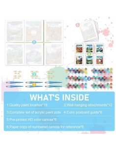 Kit de Pintura por Números Bleihum 6 Piezas 25.4x35.6 cm 2