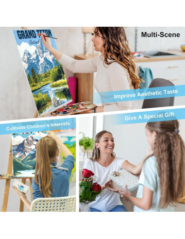 Kit de Pintura por Números Bleihum 6 Piezas 25.4x35.6 cm