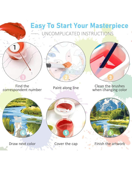 Kit de Pintura por Números Bleihum 6 Piezas 25.4x35.6 cm