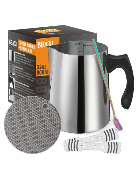 BBAXI Kit de Fabricación de Velas - Olla 900ml Acero Inoxidable