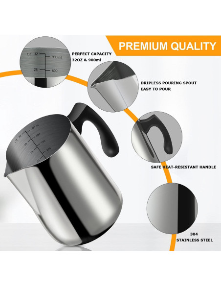 BBAXI Kit de Fabricación de Velas - Olla 900ml Acero Inoxidable