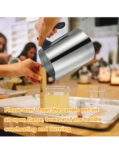 BBAXI Kit de Fabricación de Velas - Olla 900ml Acero Inoxidable