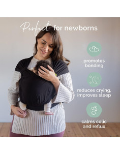 Portabebés Boba Bliss Negro para Recién Nacidos 3-16 kg 2