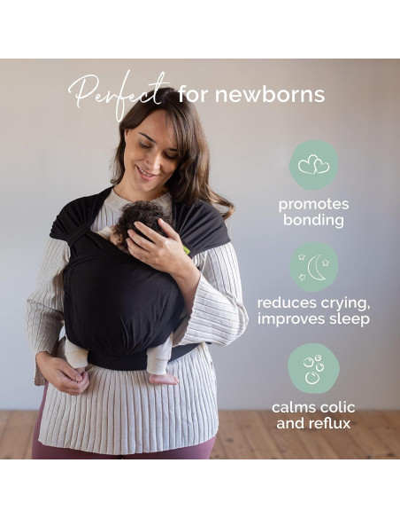 Portabebés Boba Bliss Negro para Recién Nacidos 3-16 kg