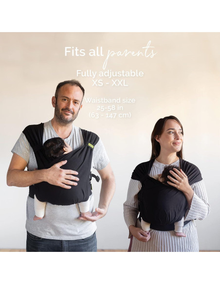 Portabebés Boba Bliss Negro para Recién Nacidos 3-16 kg