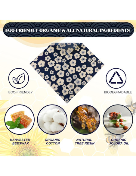 Paquete de 9 envolturas reutilizables de cera de abeja Fanfanwin