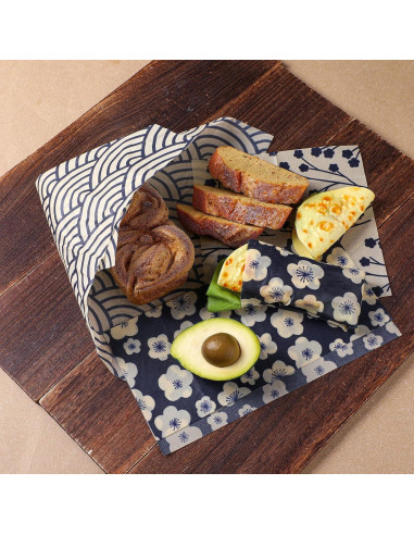 Paquete de 9 envolturas reutilizables de cera de abeja Fanfanwin