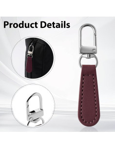 Tiradores de Cremallera Deoward con Mango de Cuero - 8 PCS 2