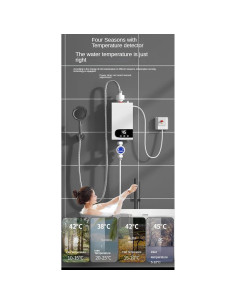 Calentador de Agua Eléctrico Instantáneo ALisasin 220V LCD 30-55C 2