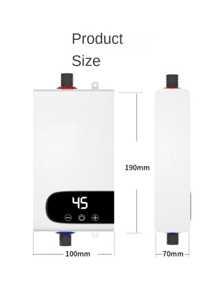 Calentador de Agua Eléctrico Instantáneo ALisasin 220V LCD 30-55C