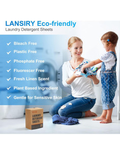 Hojas de detergente LANSIRY 200 cargas aroma lino fresco 2