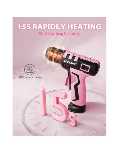 Pistola de Pegamento Caliente Inalámbrica EZARC Rosa 4W 2