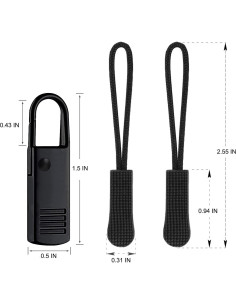Tiradores de Cremallera OXT 8PCS Negros Antideslizantes 2