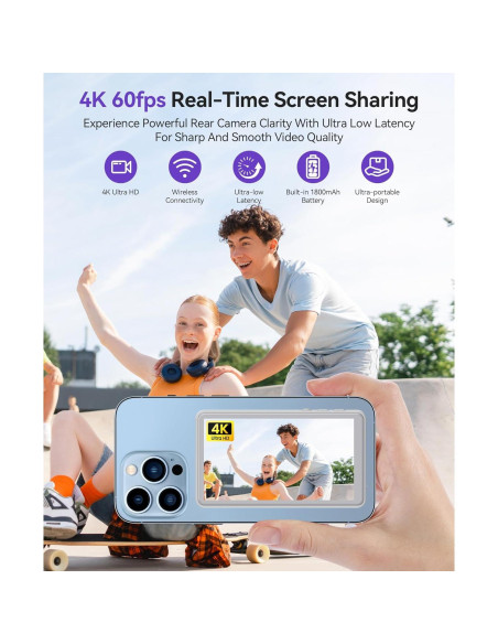 Monitor de Vlog Selfie Magnético NELLO 10.2cm 4K 60fps