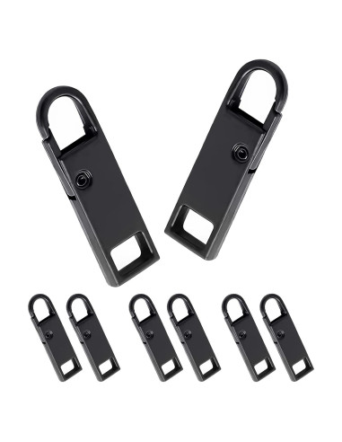 Tiradores de Cremallera Deoward Metal 6 PCS Reemplazo Negro