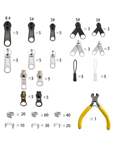 Kit de Reparación de Cremalleras Meikeer 252 Piezas Universal