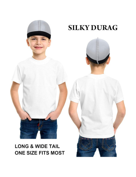 6 Gorros de Satén para Niños Unisex Beanie Reversibles