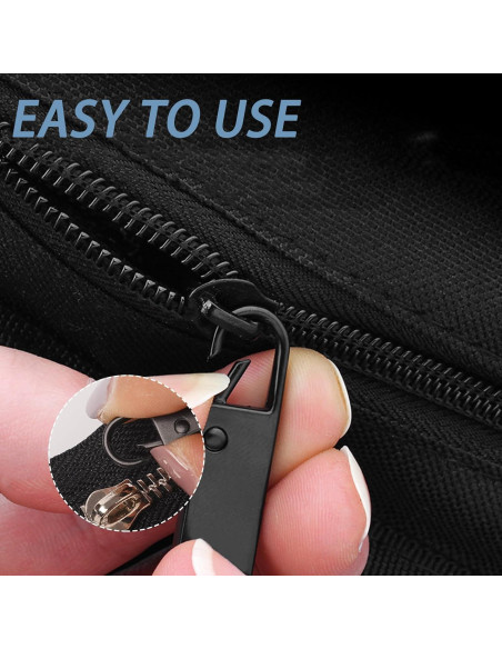 Tiradores de Cremallera Deoward Metal 6 PCS Reemplazo Negro