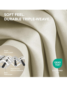 Cortinas Blackout Deconovo 42x45 cm - Juego de 2 Beige 2